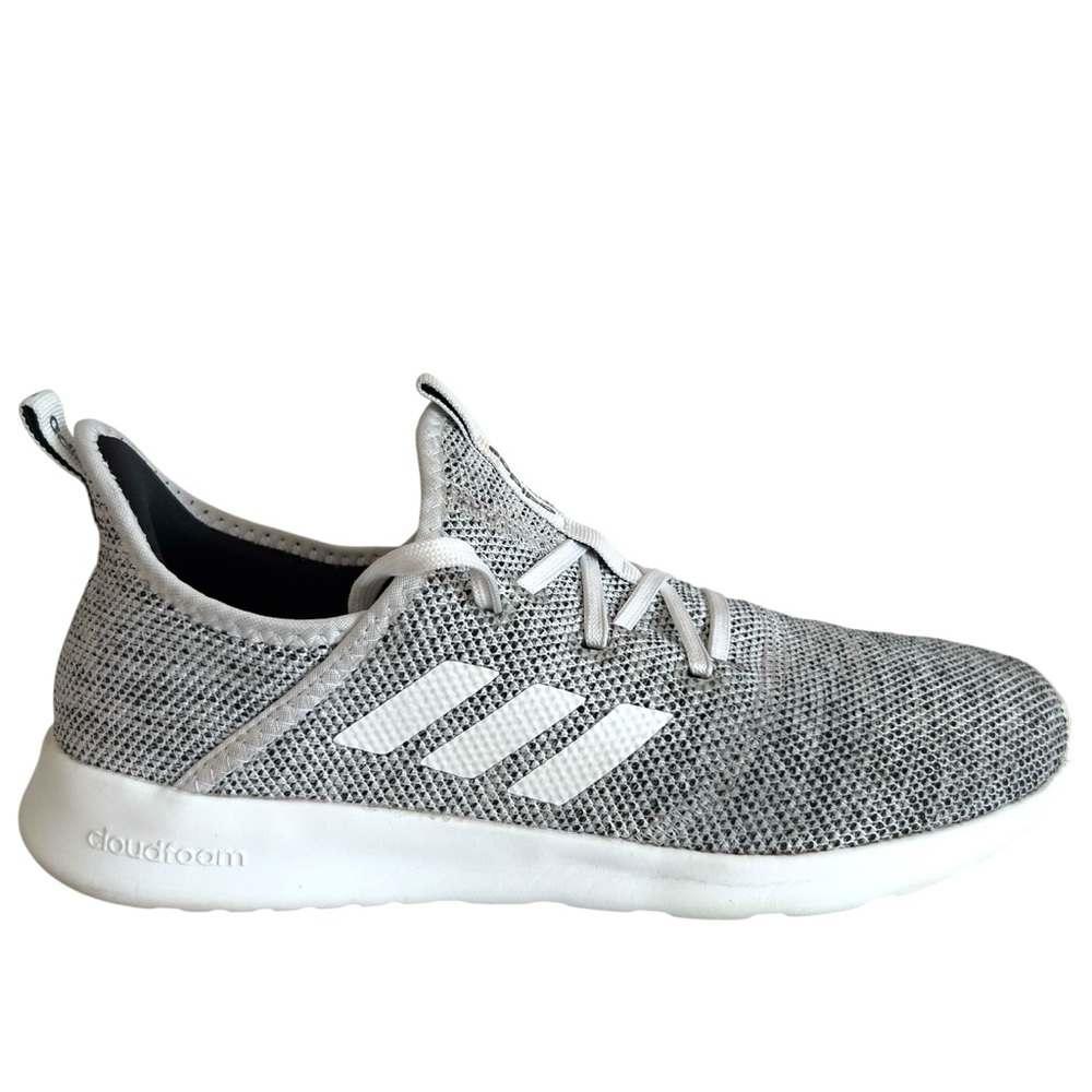 Adidas Women’s Cloud Foam Pure Gray White Knit Casual Athletic Sneakers Size 10